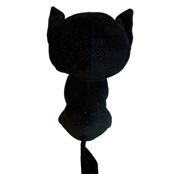 Ty Beanie BooBlack Cat Plush Potion 10 inches Sparkle Green Eyes Pink Ears - Picture 4 of 6